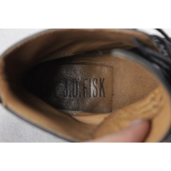 J.D. Fisk Phinney Black Ankle Boot Wingtip Brogue/Oxford Leather Mens 8.5 - Picture 10 of 13